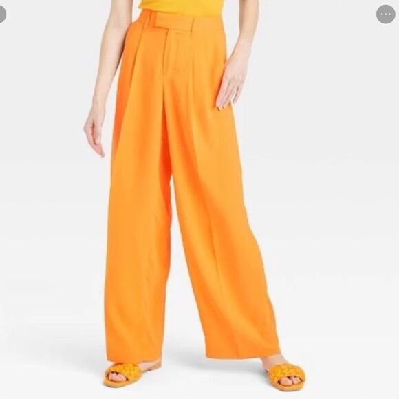 NWT Women's High-Rise Wide Leg Fluid Pants - A New Day Size 2 - Picture 2 of 11